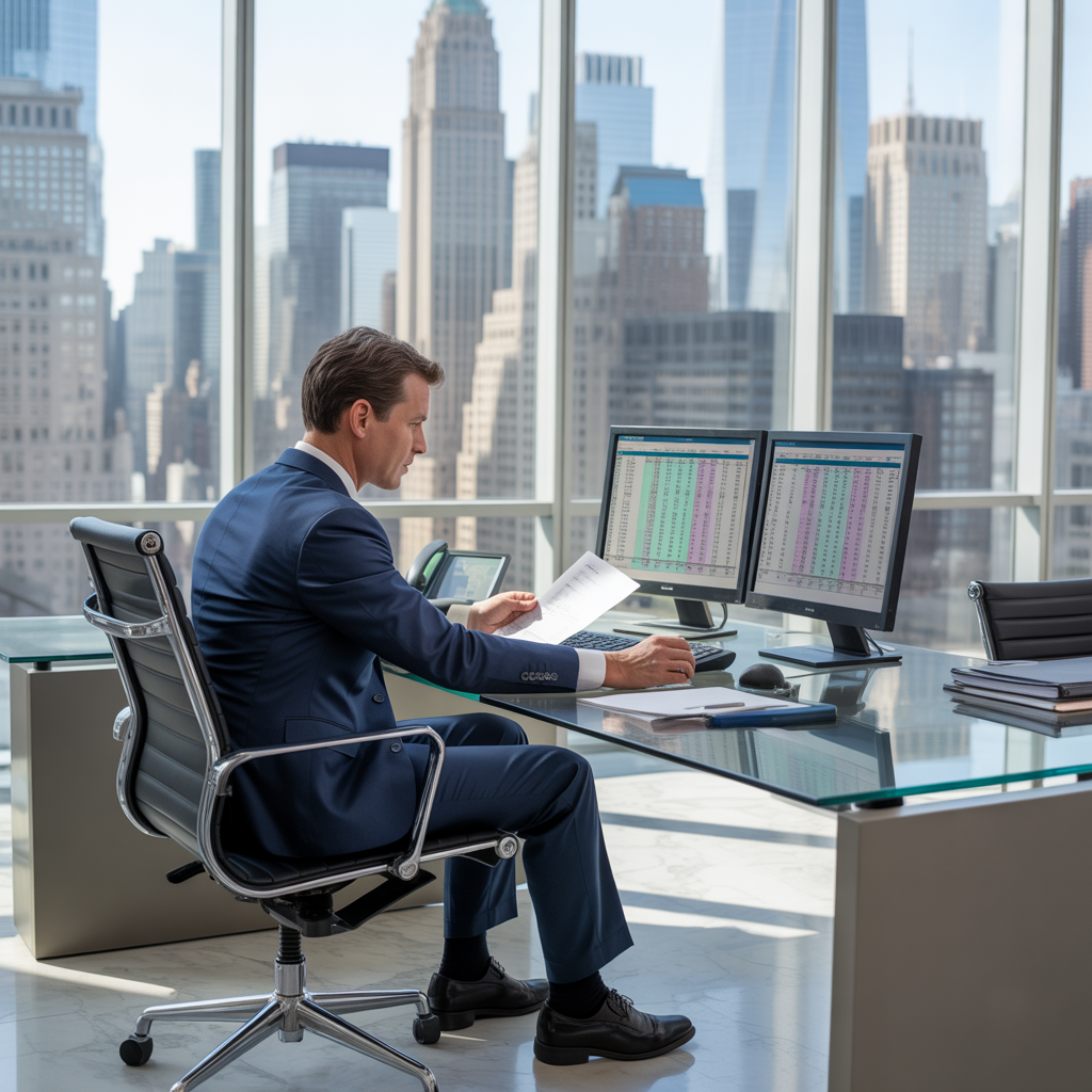 accountant in his office